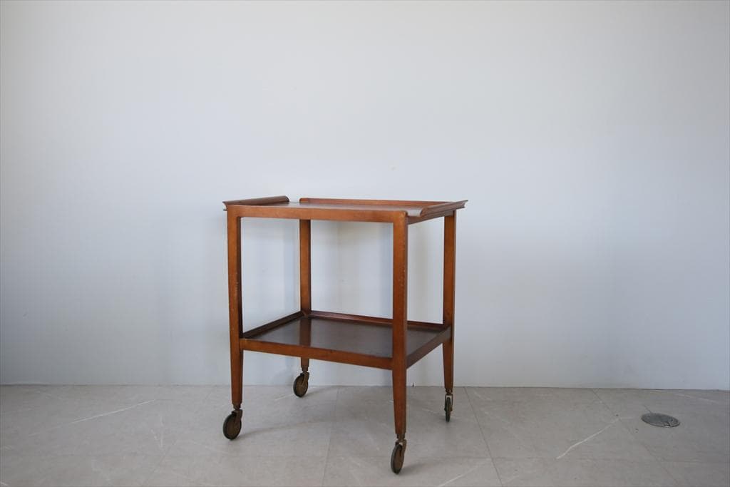 英国アンティーク木製キッチンワゴン/トロリー/飾り棚サイドテーブル机