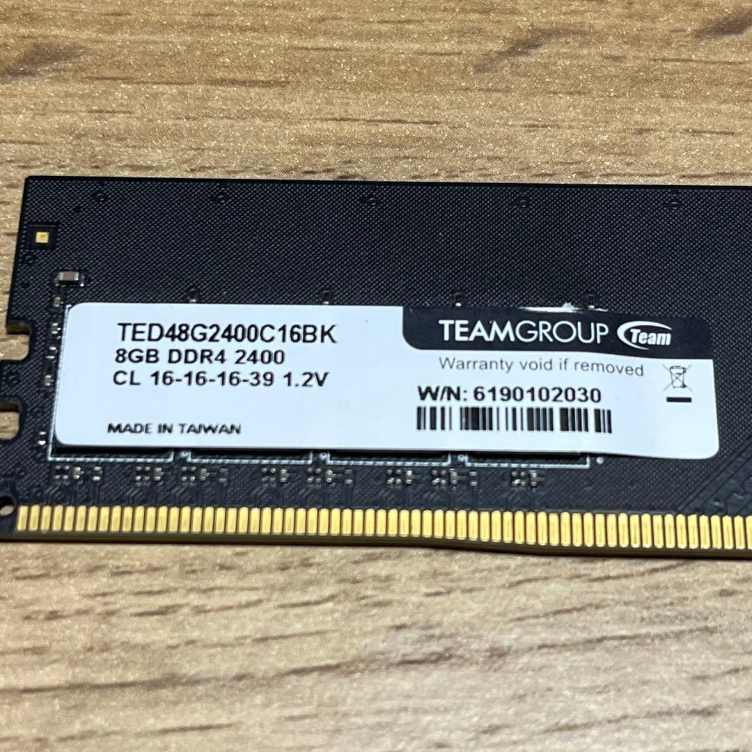ジャンク TEAM DDR4 8GB TED48G2400C16BK RAM - メルカリ
