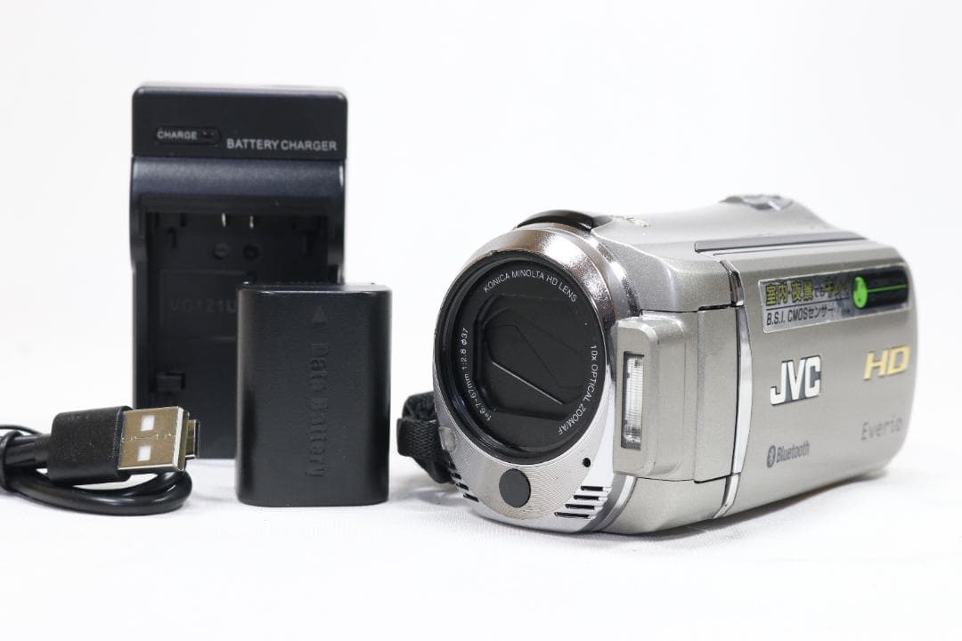 美品】 JVCビクターEverio HD ビデオカメラGZ-HM570-S - メルカリ