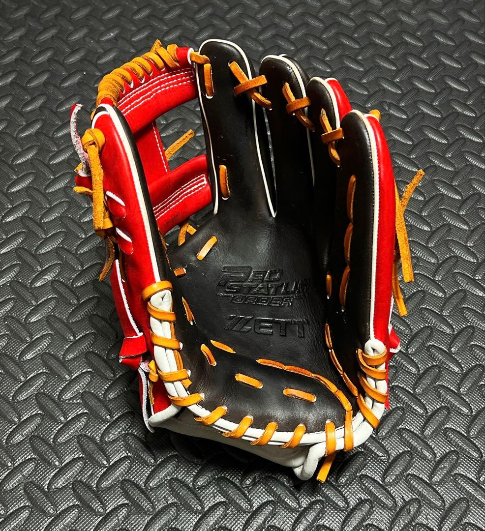 美品 ZETT オーダー プロステイタス 軟式 内野手用 グローブ 今宮健太