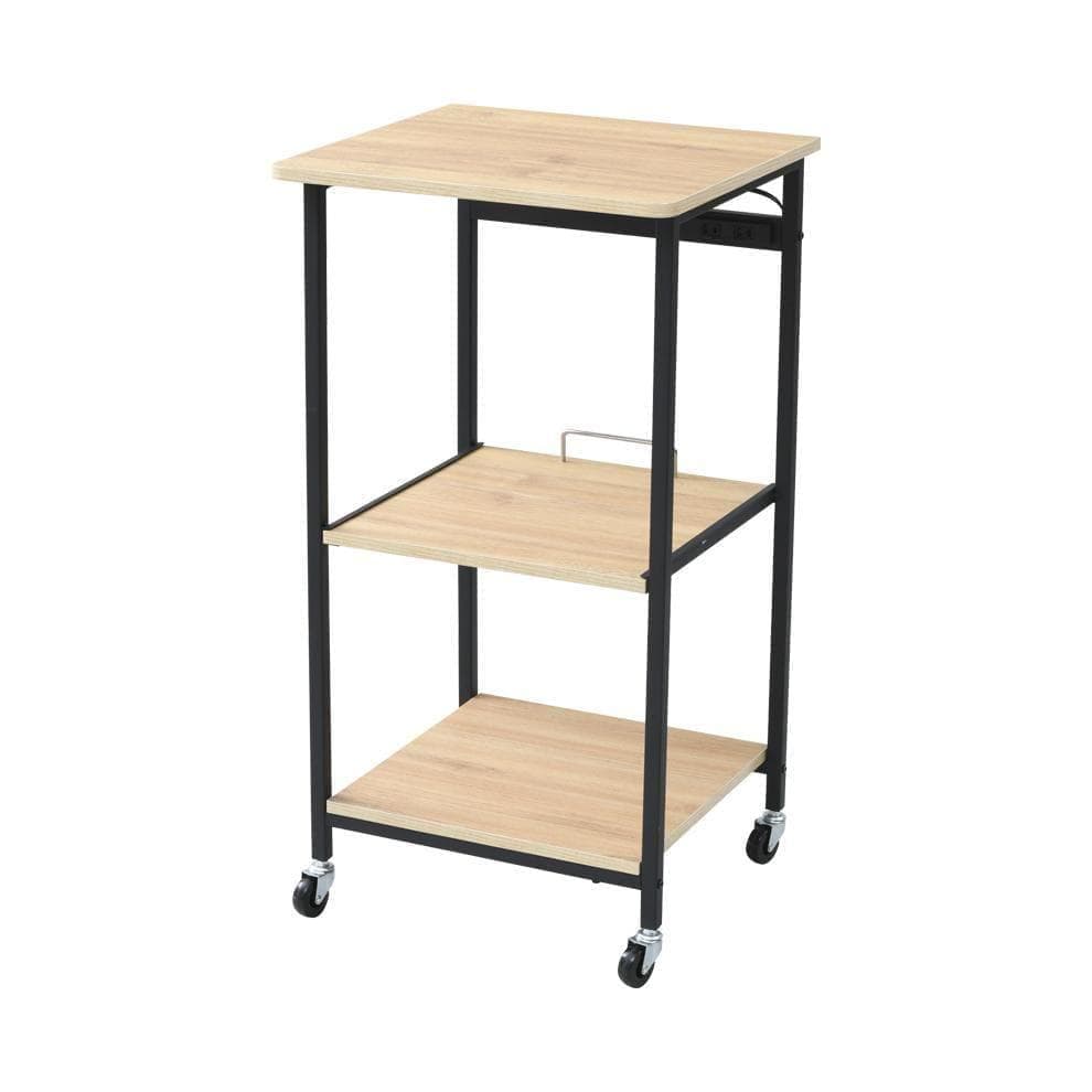 YAMAZEN 山善 レンジラック キッチンワゴン 3段 コンセント付 楽天市場】ゴミ箱上ラック コンセント付き 幅116 奥行40 高さ167.5 cm