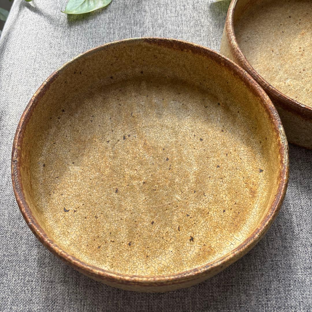 馬渡新平さん 平鉢 （ドラ鉢 ）6寸 2つセット ペア - メルカリ