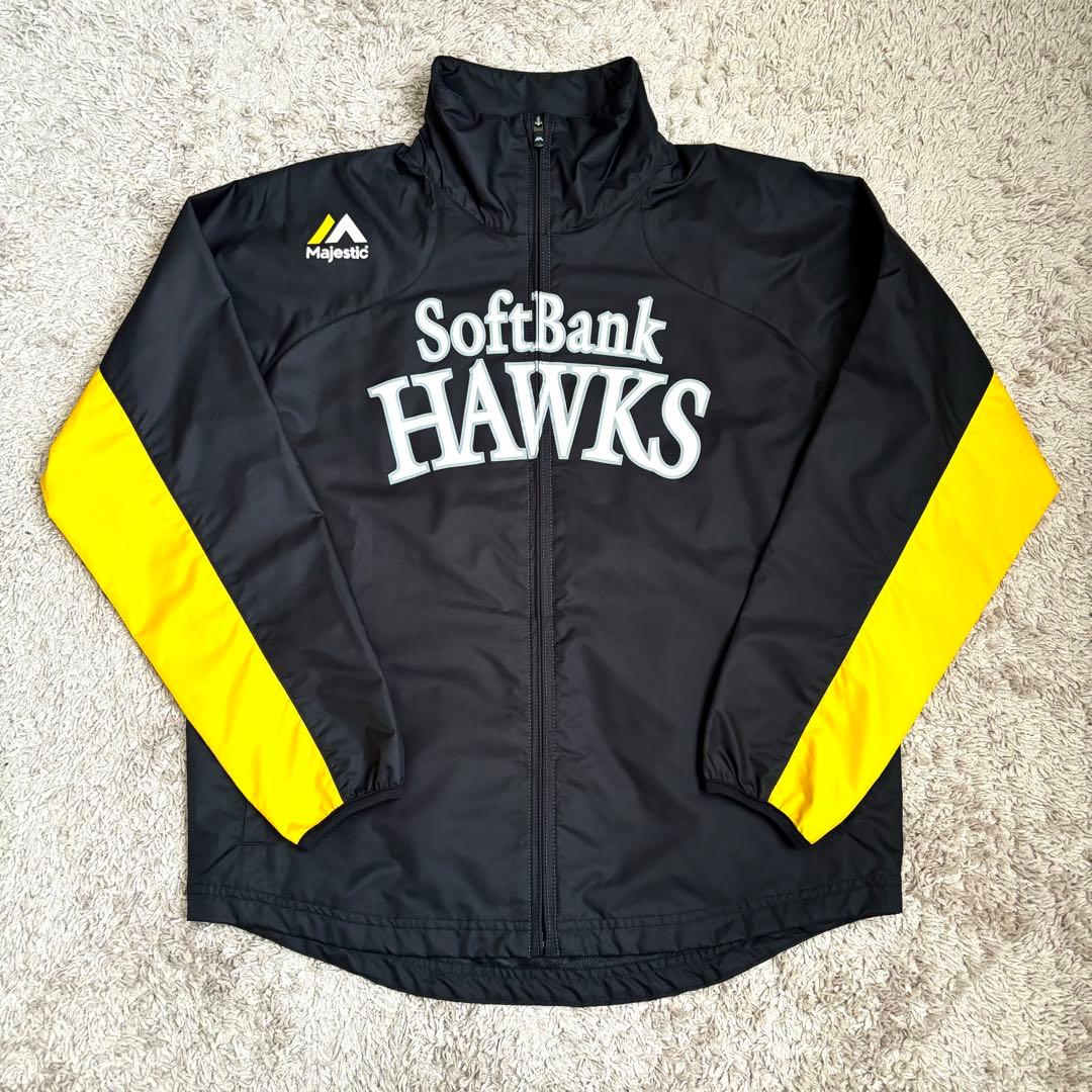 ソフトバンクホークス ナイロンジャケット マジェスティック Sサイズ