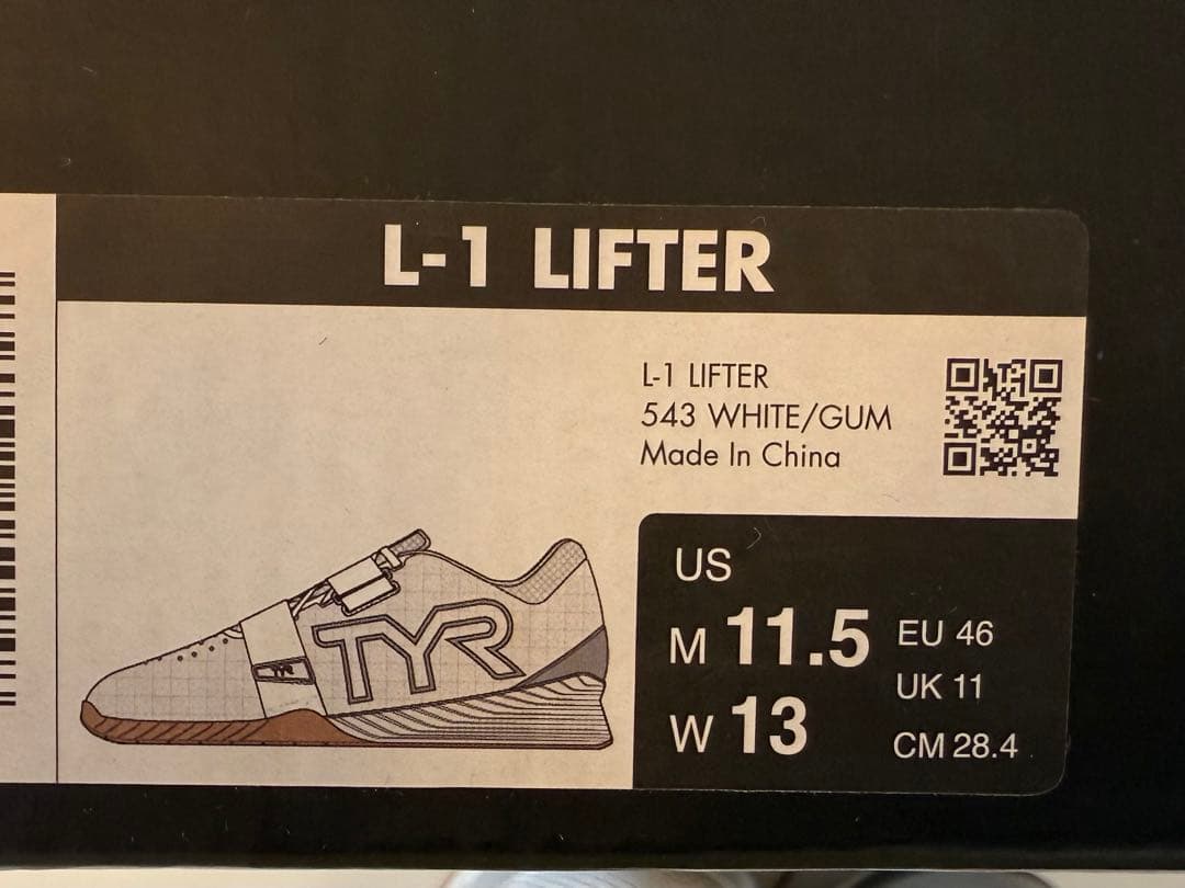 TYR リフティングシューズ ホワイト 28.4cm