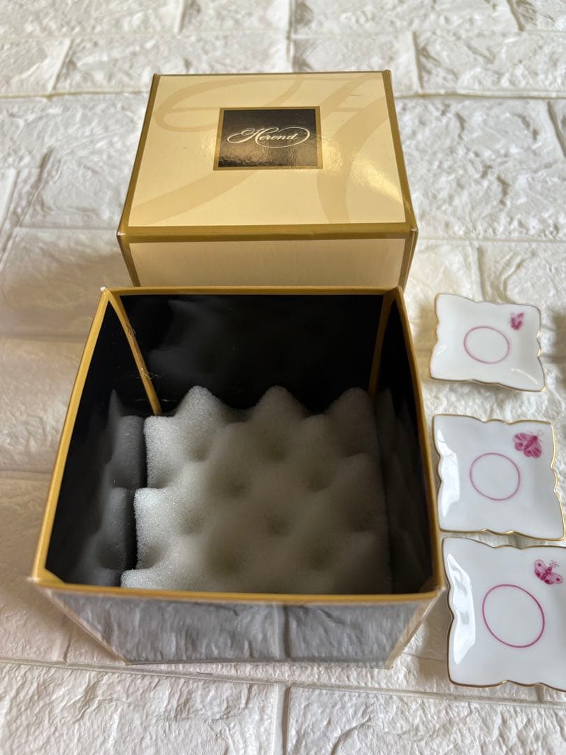 未使用/箱付】ヘレンド HEREND アポニー豆皿9枚セット（赤青ピンク