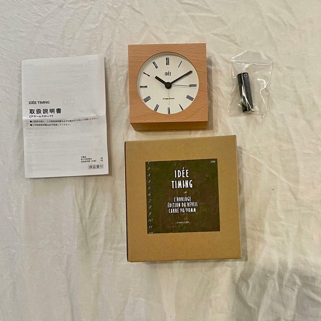 IDÉE TIMING ナチュラルウッド 置時計 IDEE TIMING アラームクロック ローマ数字 ナチュラル｜時計｜IDEE