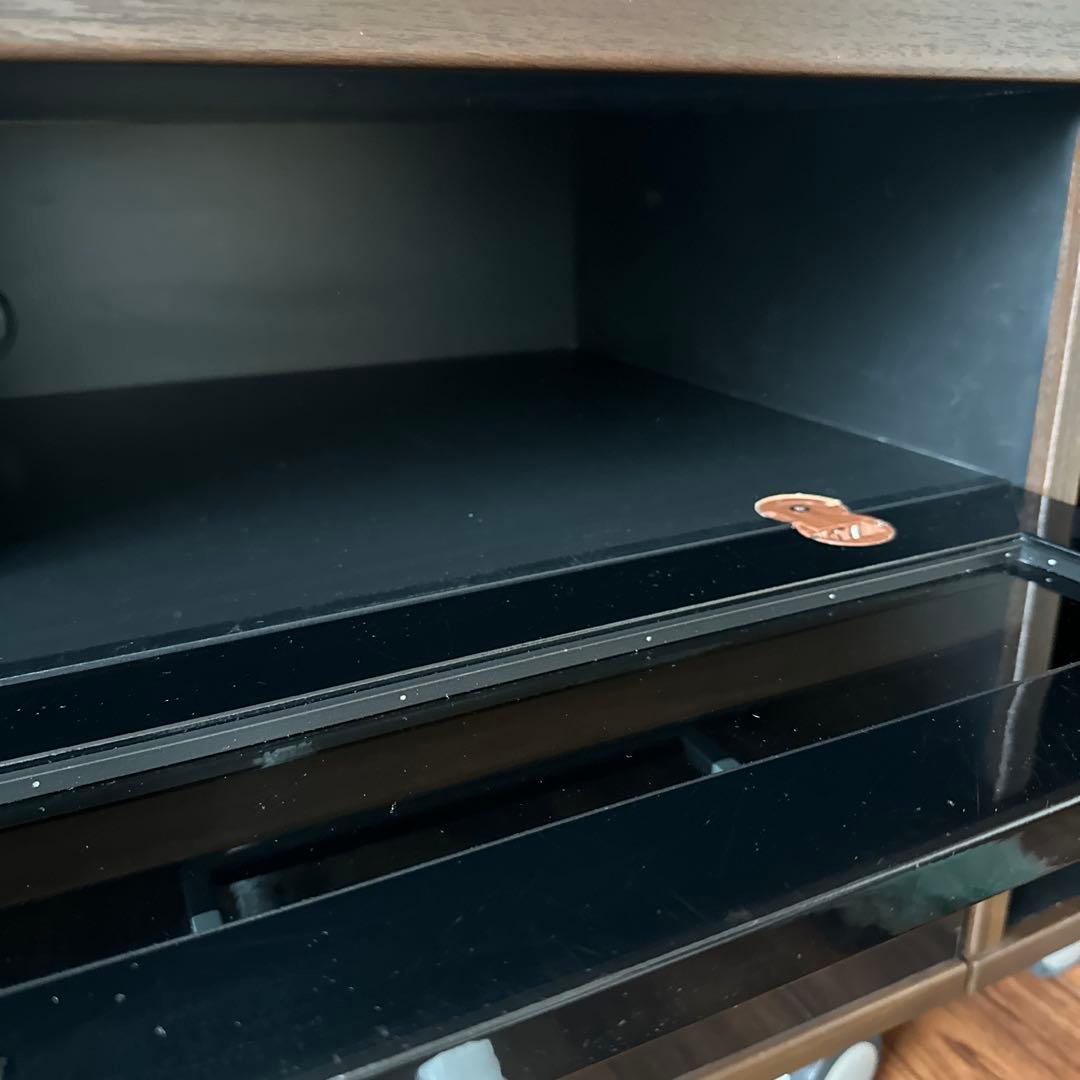 NOCE ダークブラウン テレビ台 キャスター付 二段の伸縮可能 引き出し2