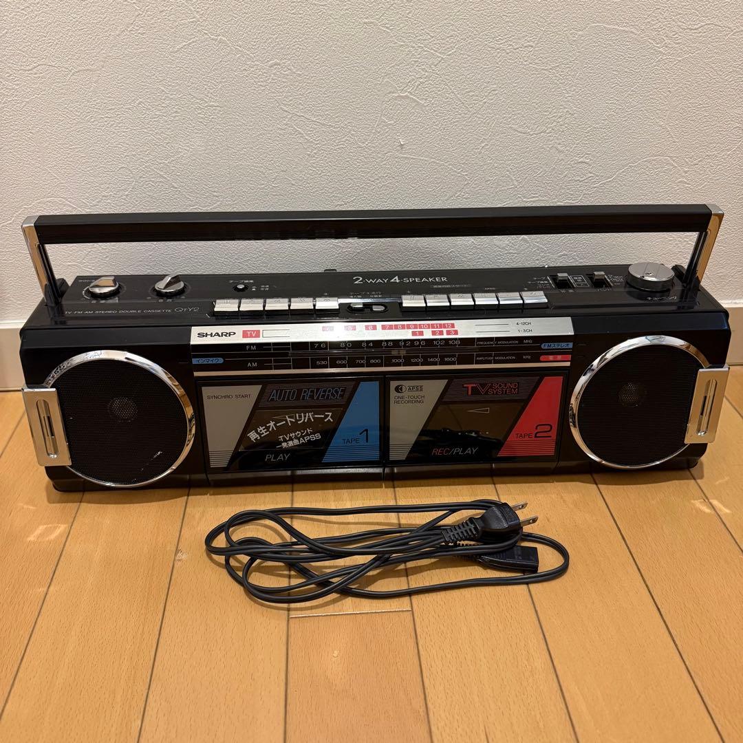 SHARP TV-FM-AM ステレオダブルカセット 昭和レトロ - メルカリ