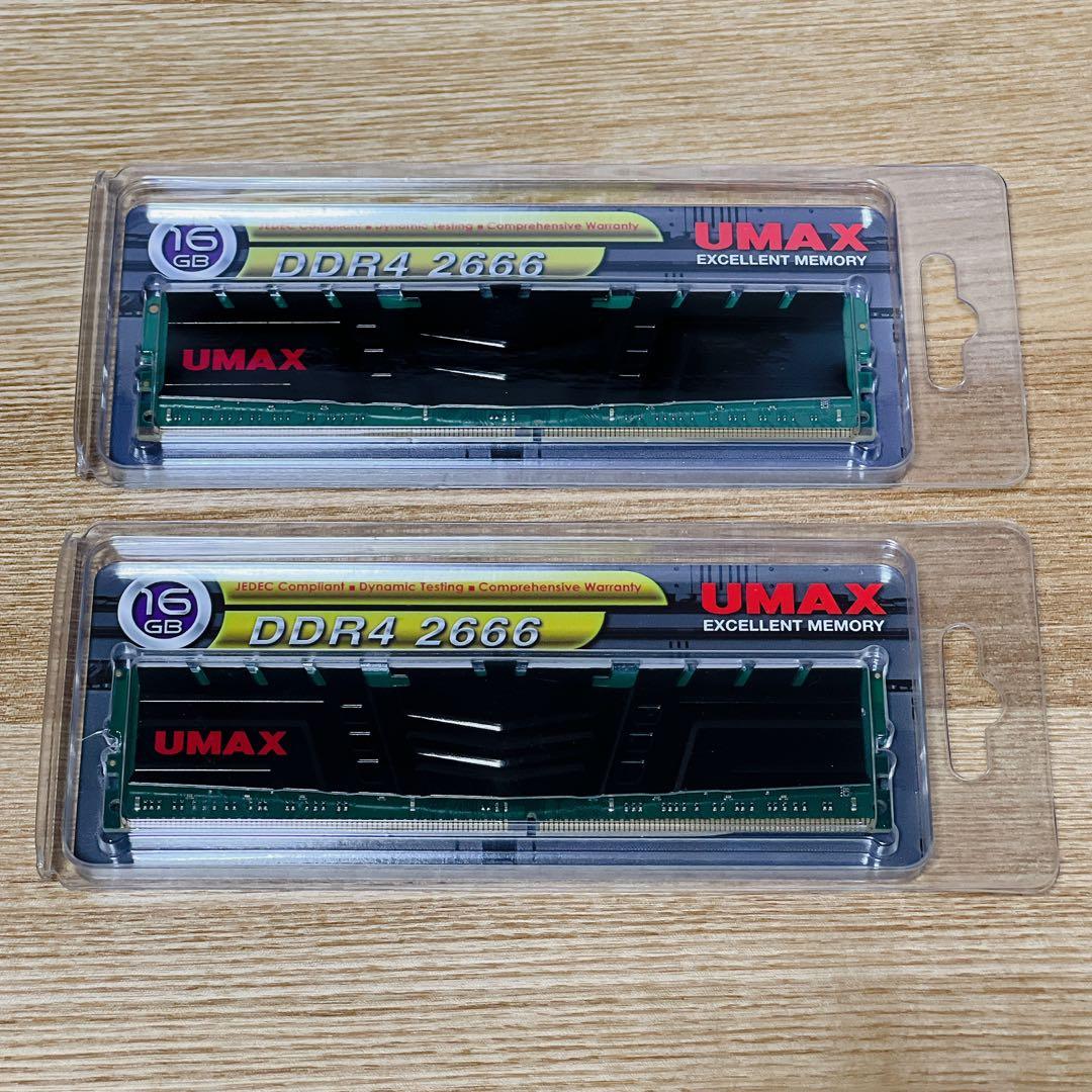新品】UMAX DDR4-2666 32GB (16GB×2) メモリ - メルカリ