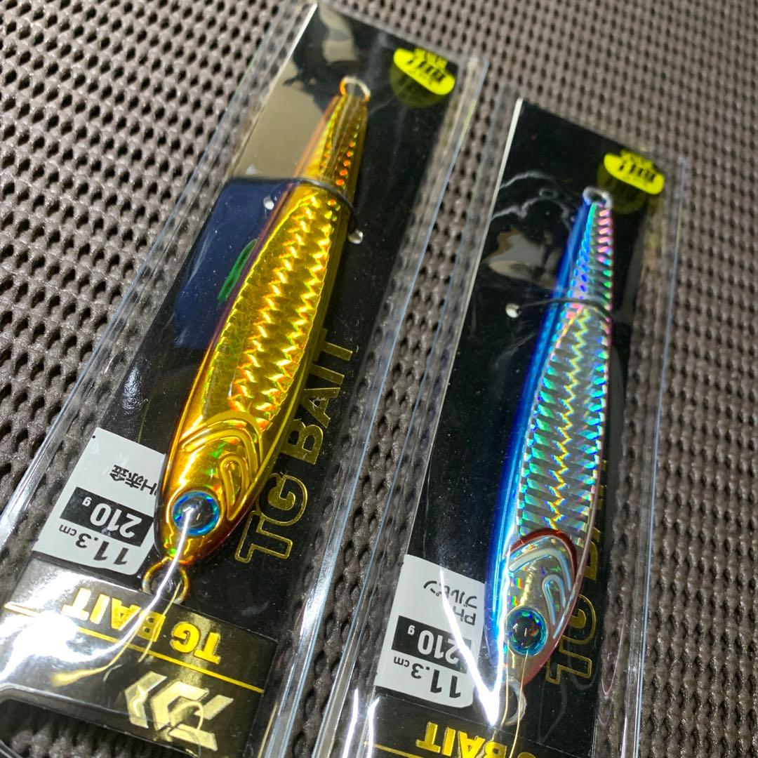 宮*二様 定番カラー値上がり間近！ダイワTGベイト210g2本 赤金ブルピン