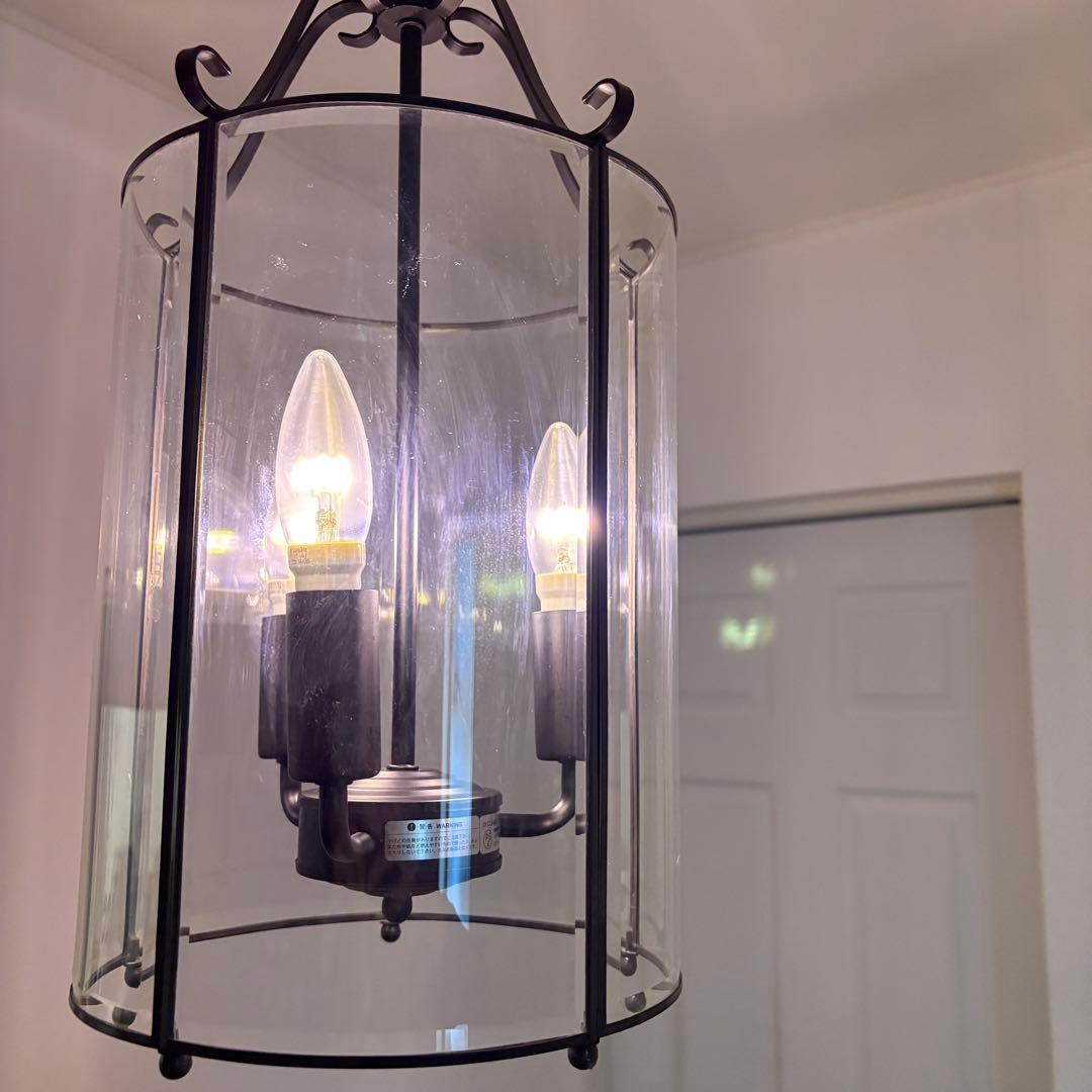 ☆ディクラッセ☆トルド 3灯 アールデコ シャンデリア アイアン ガラス