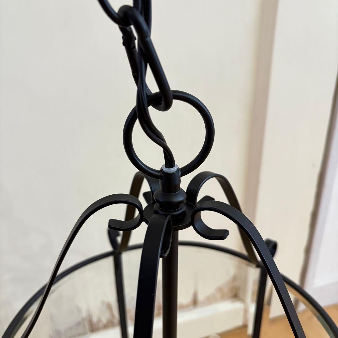 ☆ディクラッセ☆トルド 3灯 アールデコ シャンデリア アイアン ガラス