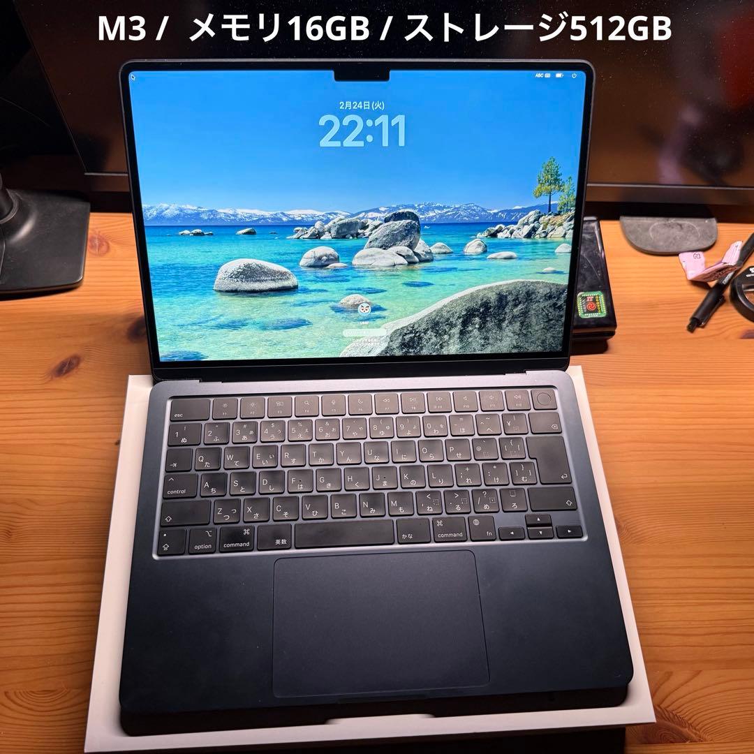 MacBookAir 13インチ M3 16GB 512GB スペースグレイ - メルカリ
