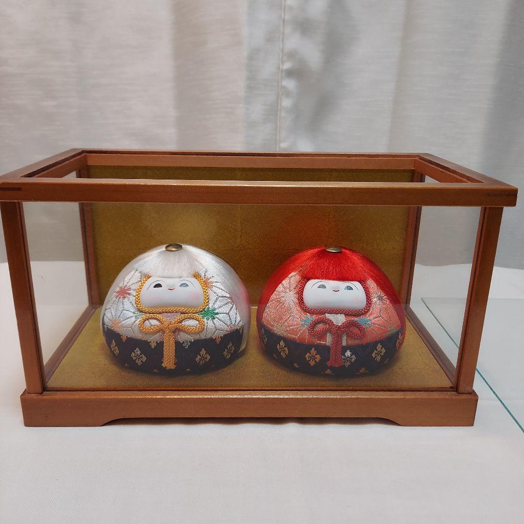 雛人形 砥部焼きよし窯 備前焼 手びねり 土鈴 姫だるま ガラスケース