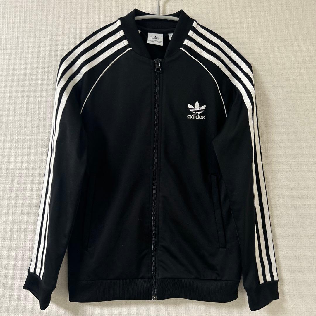 adidas トラックジャケット トレフォイル ジャージ ブラック - メルカリ