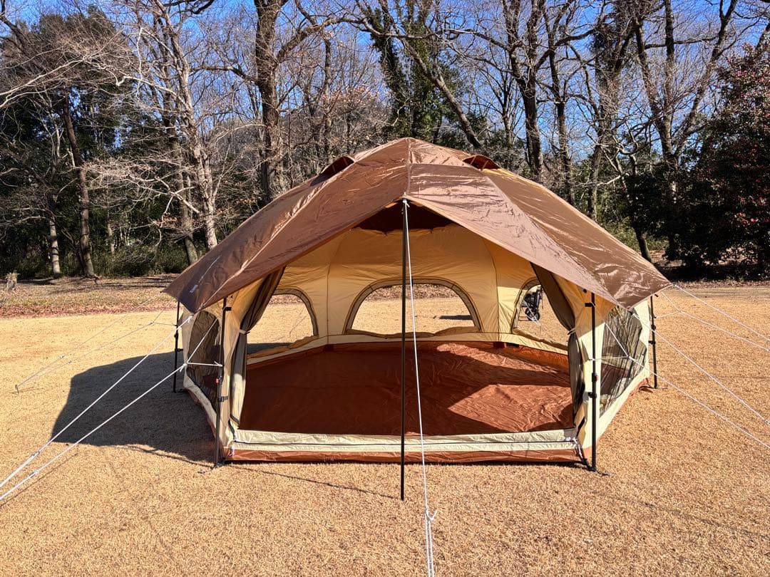 美品】DOD でかキノコテント しいたけ ブラウン 大型 ワンタッチテント