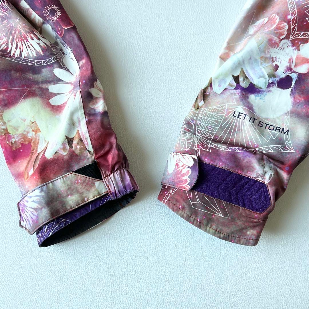 3236【美品】ボルコム ジャケット ゴアテックス 総柄 花柄 S ピンク