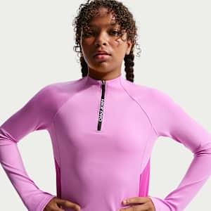 Nike Pro Big Kids' (Girls') Dri-FIT Half-Zip Long Sleeve. Nike.com