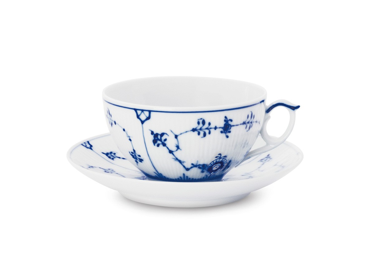 Royal Copenhagen Blue Fluted Plain Tea Cup & Saucer / ロイヤル