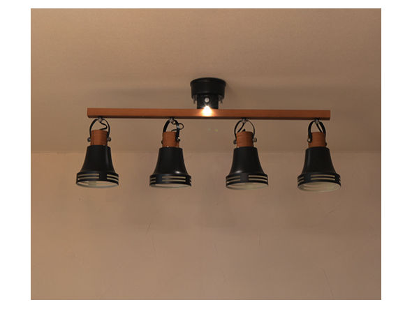 FLYMEe Factory Wood Bell 4bulb Ceiling Spot Light / フライミー