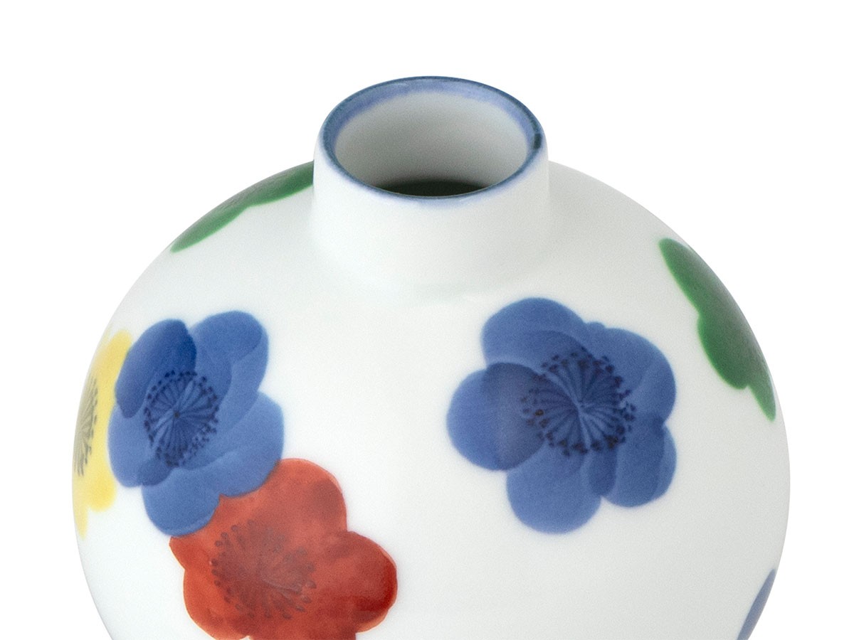 源右衛門窯 染錦梅花 小花瓶 / げんえもんがま 染錦梅花 小花瓶（赤