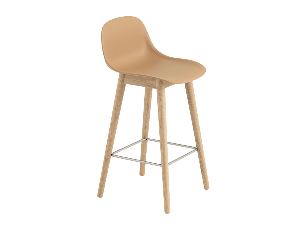Muuto FIBER COUNTER STOOL W.BACKREST WOOD BASE / ムート ファイバー