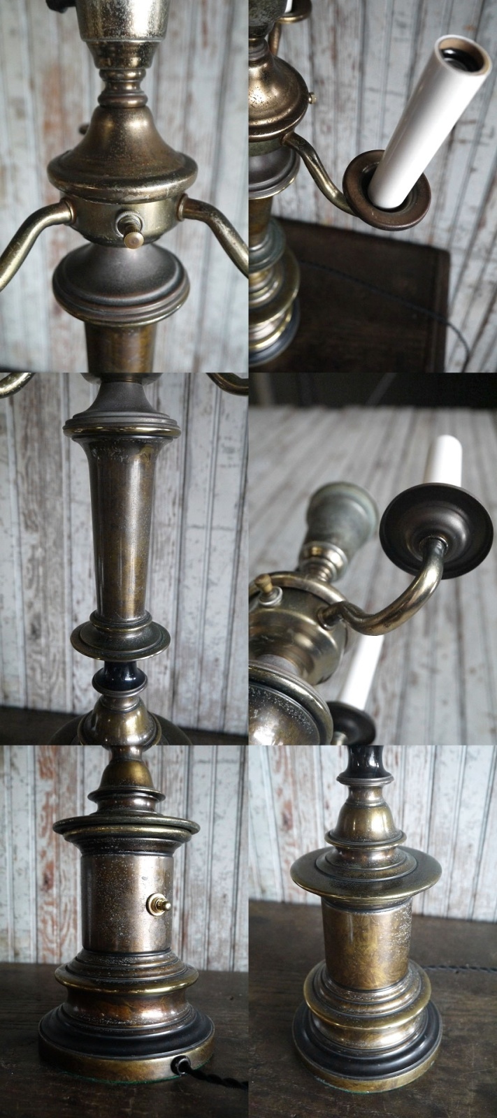 アンティーク メタル×ミルクガラスシェード 4灯フロアランプ - STAGE