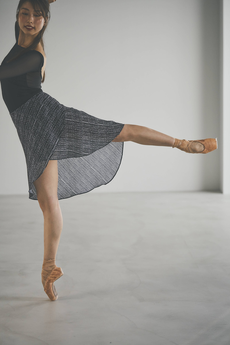 stina / black tweed wrap skirt