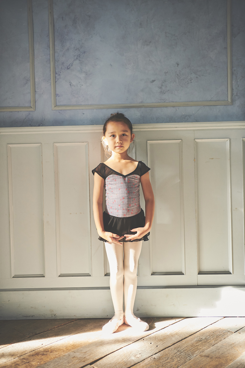 stina / type H half sleeve / glen check charcoal / kids / girl