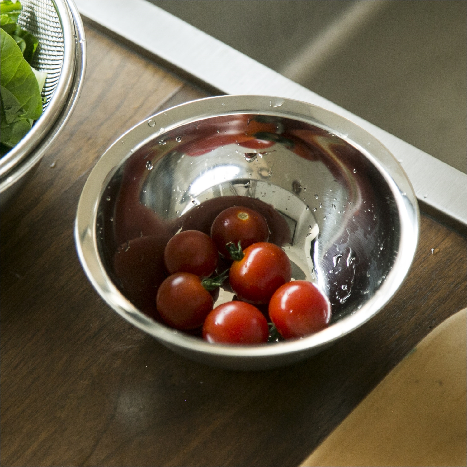 Three Snow 新越ワークス/フタ付ざるボウルセット -フタ付きだから