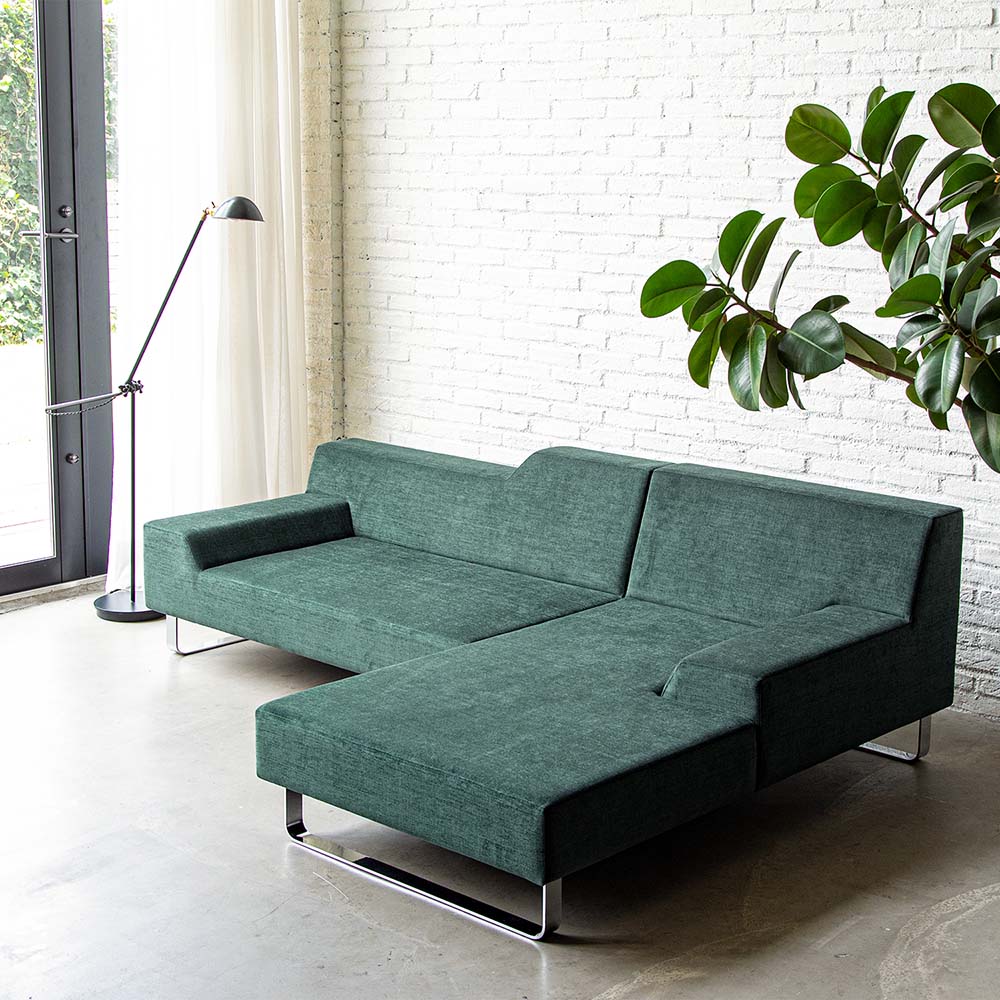 FLANNEL SOFA SIESTA COUCH SOFA NORMAL Left Type スチール脚(クロム