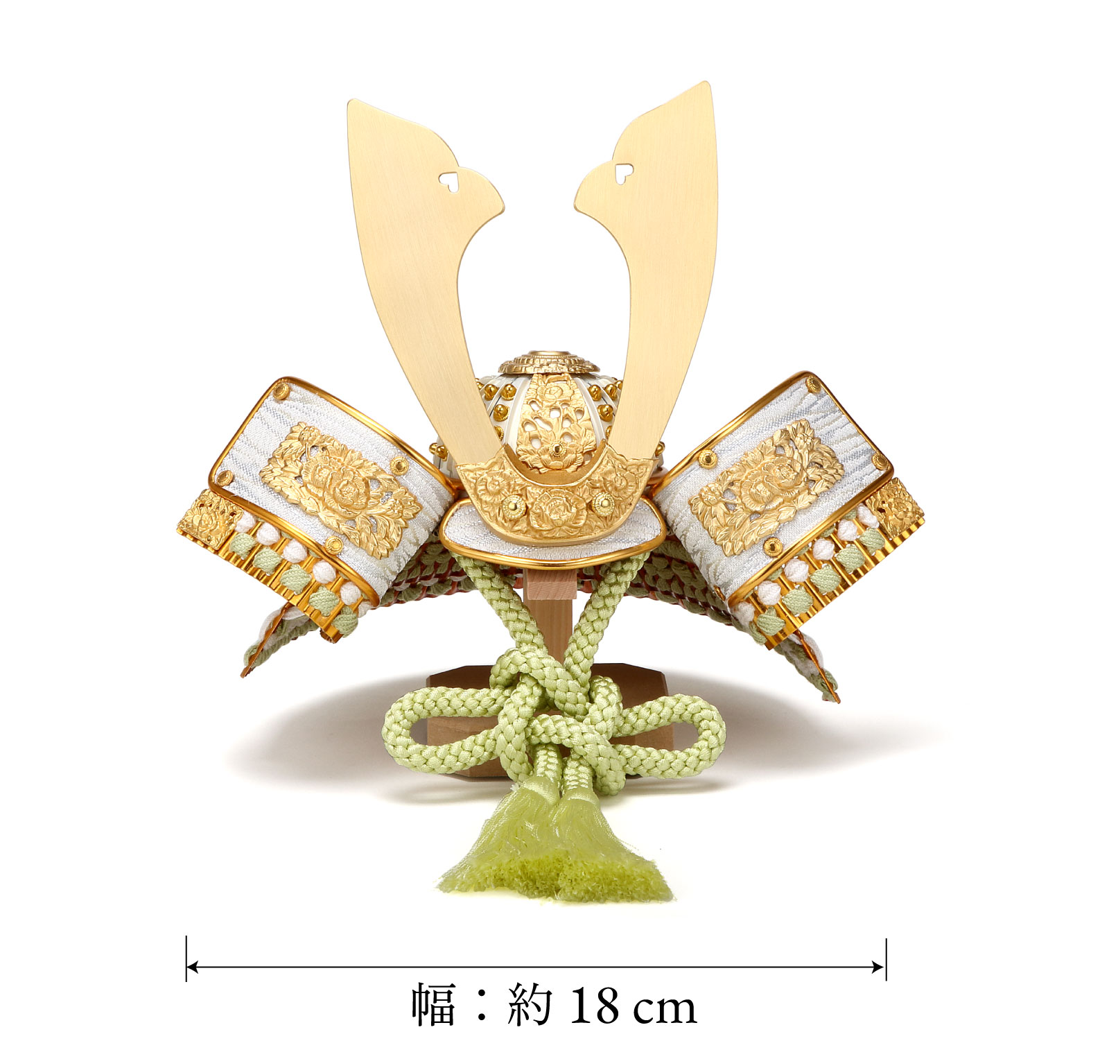 五月人形 8号金白鉢金小札兜 黄緑威 / おしゃれでコンパクトなかわいい